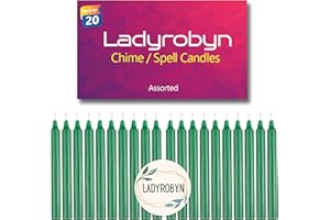 ladyrobyn Set of 20 Solid Color Taper Candles – 4-Inch Dripless Paraffin Wax Candles with Cotton Wick – Ideal for Weddings, Shabbat, Holiday & Home Decor, Gift Set (Green)
