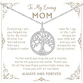Juvux Gifts for Mom Birthday 925 Sterling Silver Mom Necklace for Women, S925 Silver Mother Jewelry Forever Love Infinity Heart Pendant Necklace, Mom Birthday Gift Jewelry for Anniversary Christmas