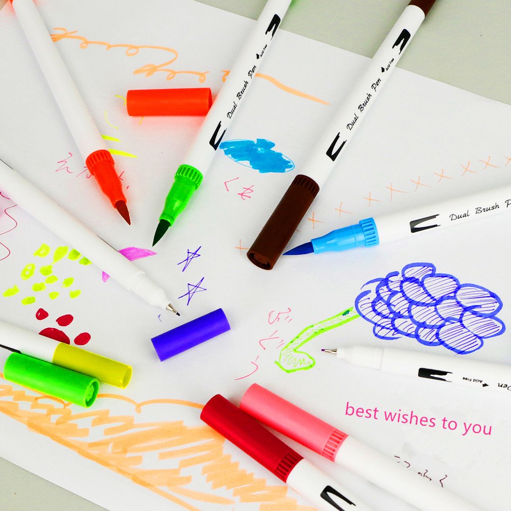 Southsun Art 122 Unique Color Pencils Include 50 Color Gel Pens Set 60 Dual Brush Pens 10 Fineliner Planner Pens 2 Touch Twin Markers for Bullet Journal Planner Adult Coloring Books Note Calendar