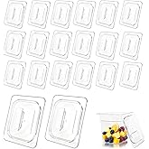 20-Pack 1/6 Size Food Pan Covers, Clear Polycarbonate Steam Table Lids with Handle for Commercial Restaurant, Kitchen, Bakery, Cafe