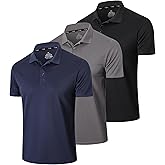 Gaiatiger Men’s 1/3 Pack Polo Shirt Moisture Wicking Dry Fit Performance Athletic Short Sleeve Golf Shirt