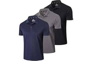 Gaiatiger 3 Pack Mens Polo Shirts Quick-Dry Cool Short Sleeve Moisture Wicking Casual Sportswear Comfortable Mens Golf Shirts
