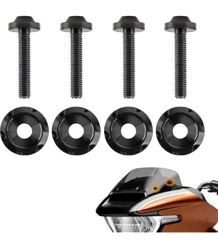 JERBOR Titanium Windshield Screws Kit For Harley Road Glide/ST (2014-2024) & Street Glide - Black