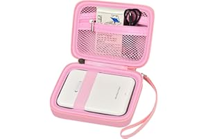 AGAINMORE Case Compatible with KODAK Step/Canon Ivy/Ivy 2/ Ivy CLIQ+2 CLIQ 2 CLIQ+ Mobile Photo Mini Printer, Instant Camera Storage Bag for Papers, Charger and Accessories (Box Only)-Pink