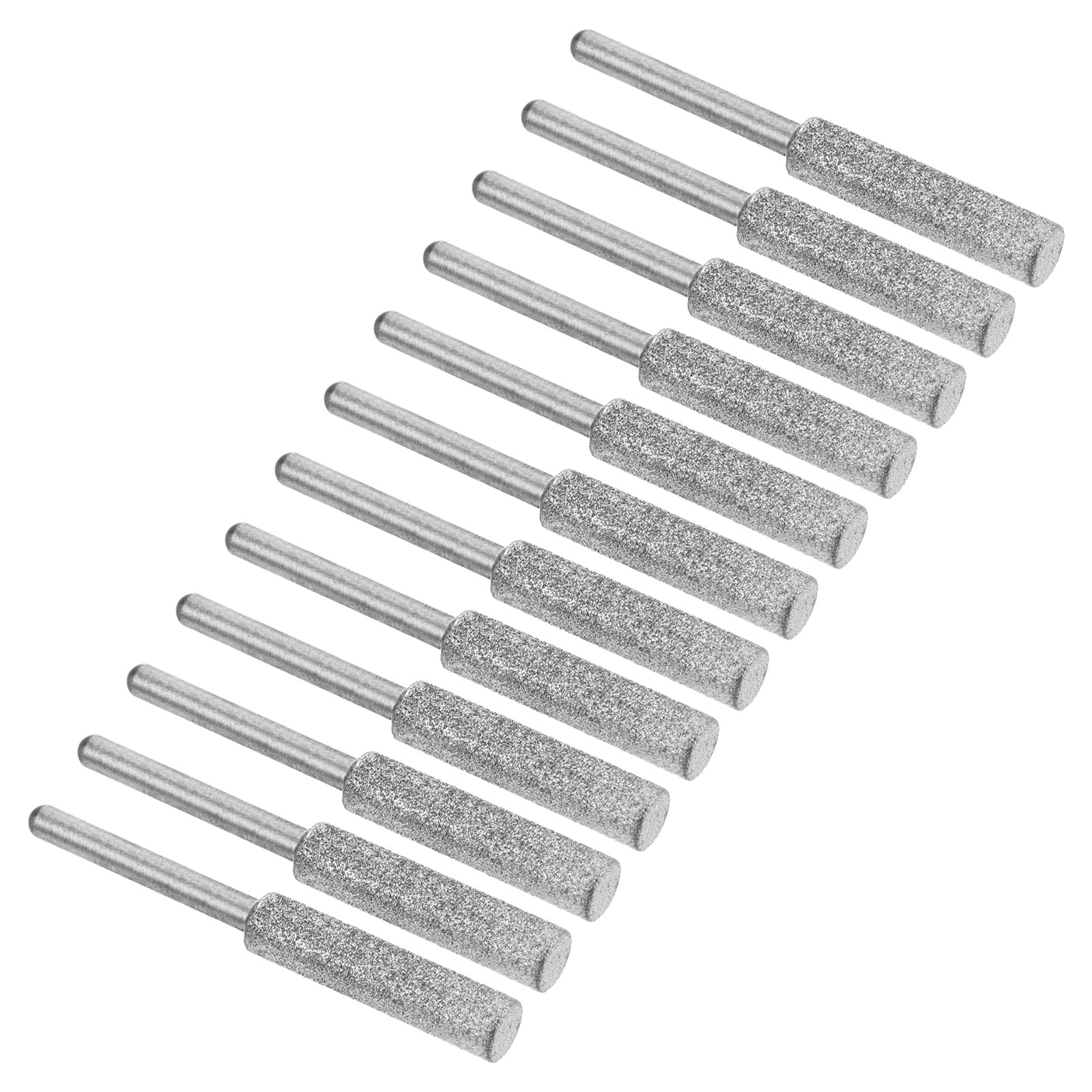 PATIKIL 3/16 Inch Diamond Chainsaw Sharpener, 12 Pack Sharpening Stone Polishing Grinding File Tool, Silver