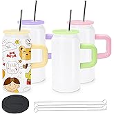 Joyclub 4 Pack Kids Sublimation Tumbler Blanks 16 oz Kid Cups with Lids and Straws Insulated Stainless Steel Tumblers for Smoothie Coffe Boba Soda DIY Gift