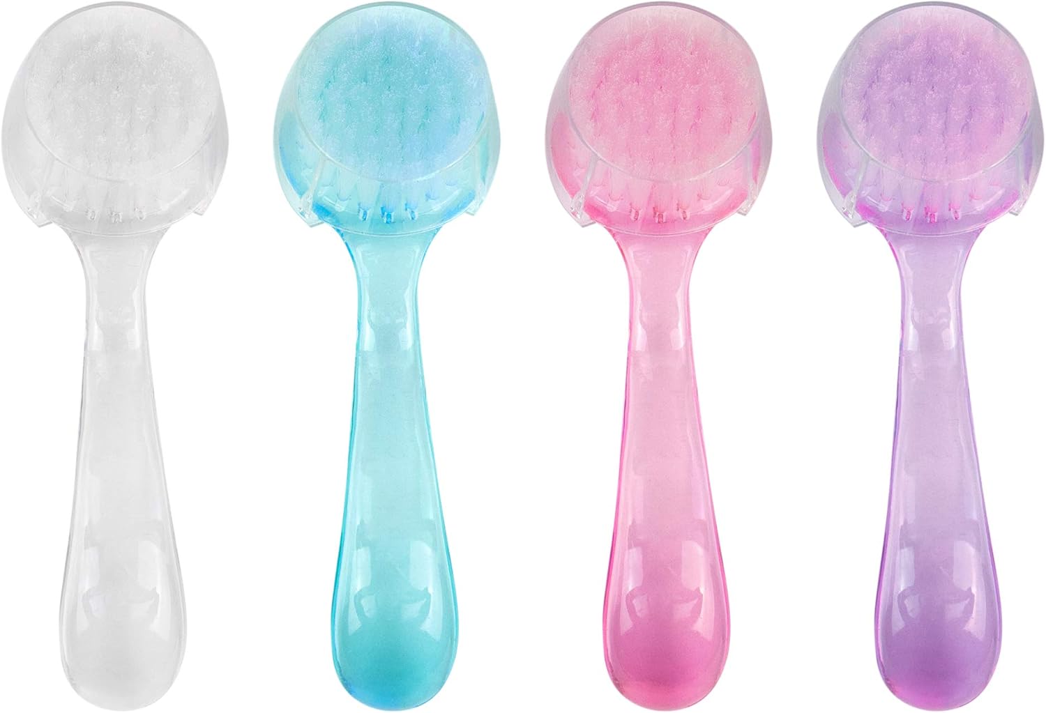 AUEAR, 4 Pack Face Brush for Cleansing and Exfoliating Facial Cleaning Brush with Cap for Women and Girls Wash Makeup Massaging: Home & Kitchen