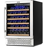Colzer Premium 24 Inch Wine Cooler, 51 Bottle Wine Fridge with 2 Locks Humidity Control Intelligent Digital Upgrade Compresso