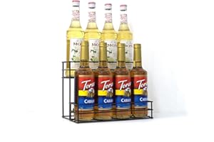 XG Glitter Coffee Syrup Rack & Stand, Compatible with Torani & MoninSyrup Bottles, 2-Tier Organizer for Coffee Bar, Kitchen, Countertop & Home Display(8 bottles) (13.4" D x 4.3" W x 9.4" H)