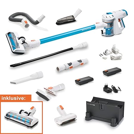Genius Invictus X7 | Akku-Staubsauger DELUXE-Set | 23 Teile | beutel- & kabellos | digitaler BLCD-Motor | 380 Watt | 80.000 U