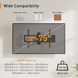 Perlegear Corner TV Wall Mount 32-75 Inch 180° Swivel 822mm Reach 45kg view 2