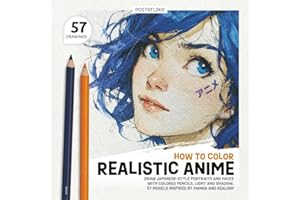 How to Color Realistic Anime: Draw Japanese-Style Portraits and Faces with Colored Pencils, Light and Shadow. 57 Models Inspi