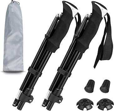 Amazon トレッキングポール 2本セット 折りたたみ式 Physen 登山 ストック 伸縮式 軽量アルミ製 コンパクト 登山ストック アウトドア ハイキング ウォーキング 収納後35cm 伸縮長112 135cm Physen トレッキングポール