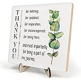 Thank You Gifts for Women Men, Appreciation Gifts for Friends, Coworker Leaving Gift, Home Office Decor Wooden Plaque Sign 5.9 x 5.9Inch-Thank You for Being A Blessing in My Life (White02)