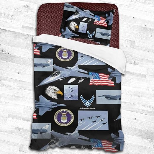 Amazon Com U S Air Force Patriotic Eagle 3d Quilt Reversible Bedding Sets Comforter Bedspread Set Twin Size 2 Piece Duvet Cover Set With Pillow Cases For Teens Kids Home Kitchen