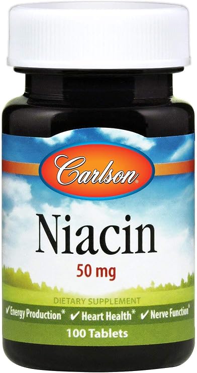 Carlson labs niacin, 50mg, 100 tablets (088395027604)