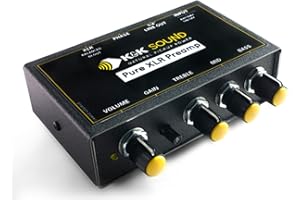 K&K Sound XLR Preamp for K&K and Other Pickups, Compatible with Guitar, Viola, Cello, Double Bass, Banjo, Mandolin, Ukulele, Black, Solid State, 3-Band, Battery Powered, 1x XLR Out, Phase Switch