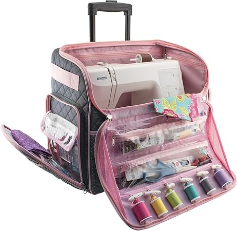 large sewing machine case on wheels