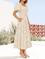 ZESICA Women's Summer Boho Floral Midi Dresses 2025