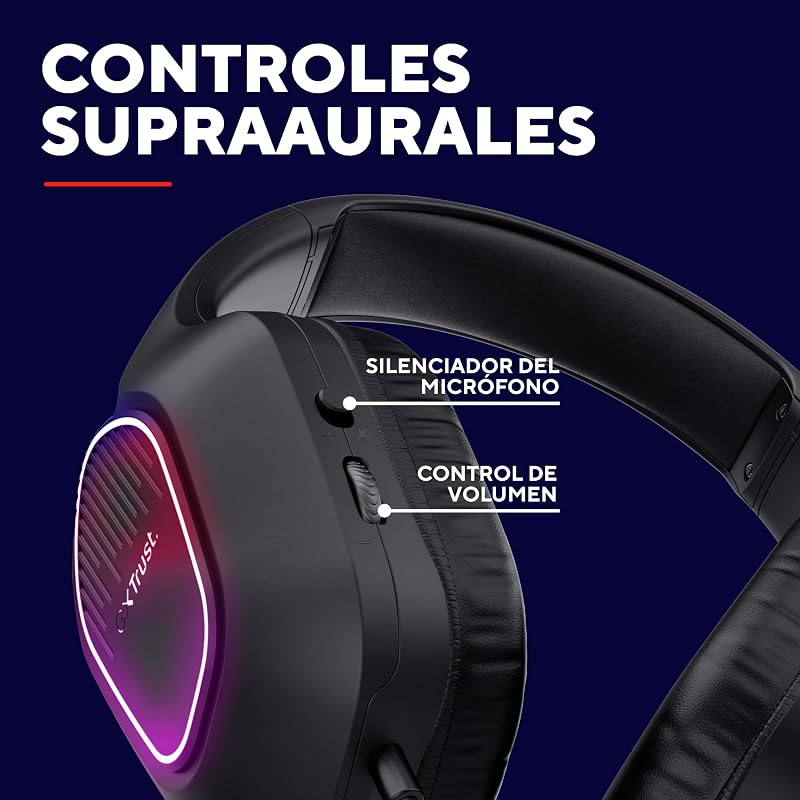 419 Rayne Cascos Gaming Over-Ear Ligeros para PC/Consola, Negro