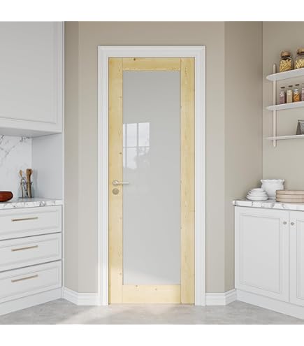 Knotty Four Panel Arch Top V-Groove w U-Groove, Unfinished