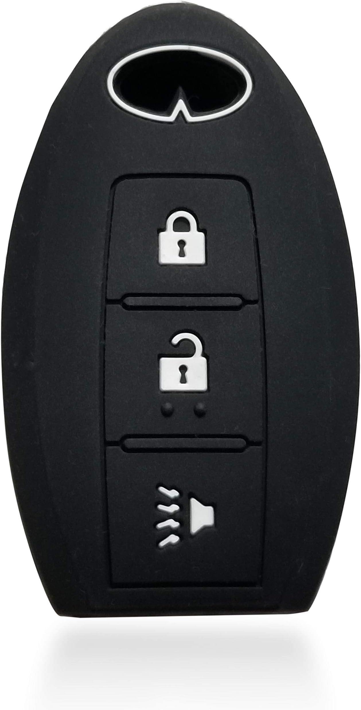 Massimiliano Incas Dobrev 3 Button Silicone Case Protector Cover Keyless Entry Car Rubber Skin Holder for Infiniti FX45 FX35 QX50 EX37 FX50 EX35 FX35 Smart Key Fob Remote (Black)