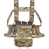 ACE TAC S.O.P. Tactical Chest Rig with 5.56/7.62 & Pistol Magazine Pouch Holders, Wing & Molle Dangler Pouches