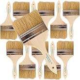 Pro Grade 4" Chip Brushes, Disposable Paint Brushes, for Sealers, 12 Pack | Natural bristle, wood handle | DIY Pack | For Deck Stain &amp; Fence Stain | Cabinets, Furniture, Fences