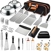 35PCS Griddle Accessories Kit, Flat Top Grill Accessories Set for Blackstone and Camp Chef, Grill Spatula Set with Enlarged Spatulas, Basting Cover, Scraper for Outdoor Barbecue