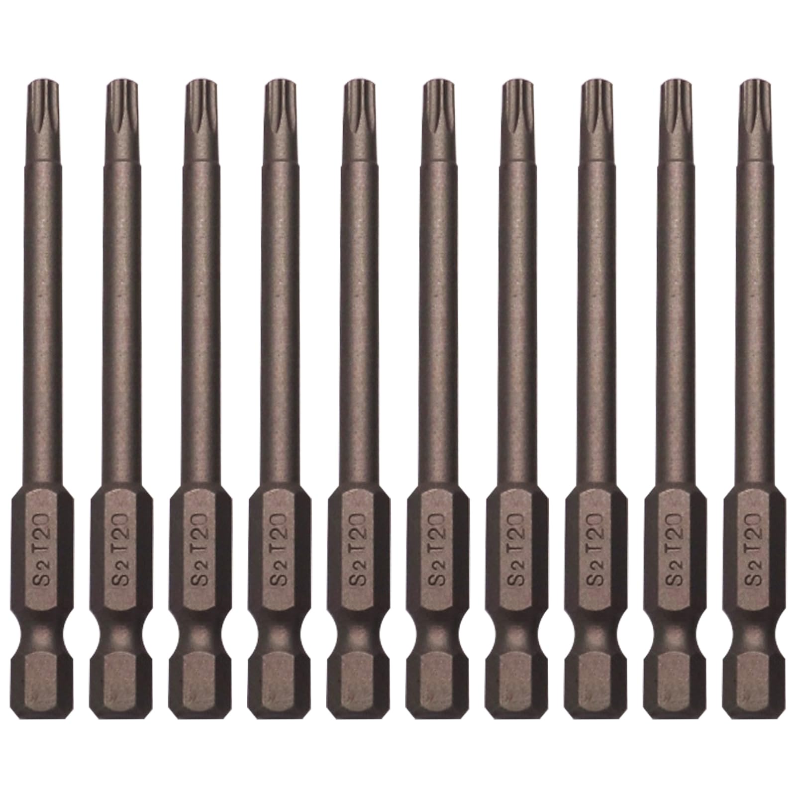 Sipery 10Pcs Magnetic Torx Head Screw Driver Bits 75mm/3inch Long 1/4inch Hex Shank Security Tamper Proof Magnetic Torx Bit (T20)