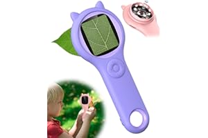SEIVBLE Mini Microscope for Kids,Handheld Kids Microscope Magnifying Glass for Kids,Portable Mini Scope Digital Educational Science Toys for Girls Boys 3 4 5 6 7 8 Christmas Birthday Gifts (Purple)