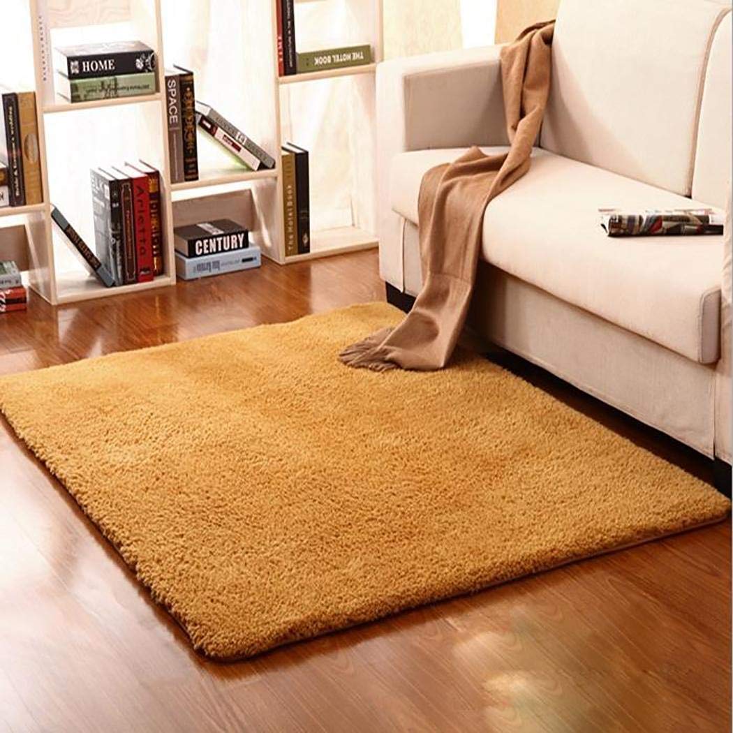 TEXXIS Household Solid Color Mat Living Room Bedroom Wool Plush Decoration Rug Area Rugs