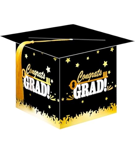 Amazon.com: MerryJoyParty Graduation Card Box Graduation Card Holder  Original Graduation Cap Shaped Card Box with Real Tassel for Graduation  Party Supplies : Home & Kitchen