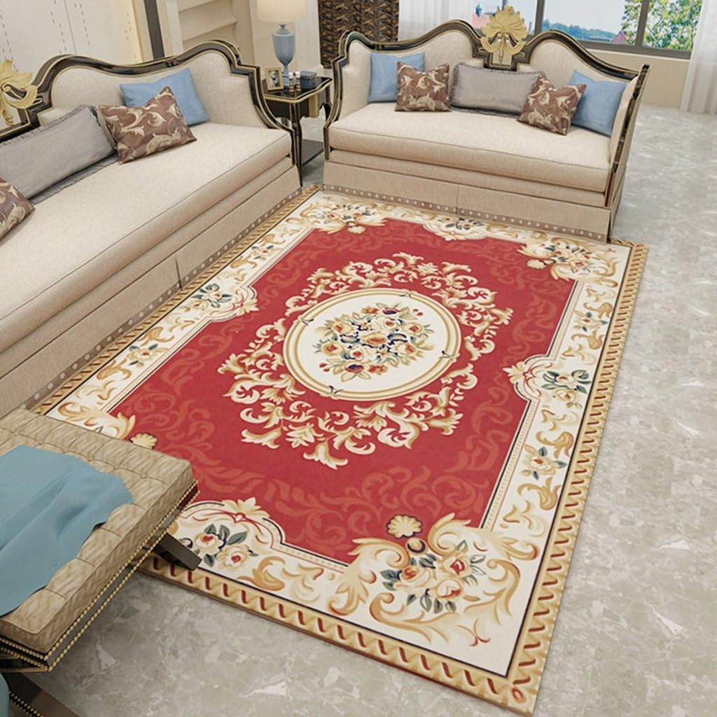 WUCONG Rug Luxury Jacquard Non-slip decoration Carpet Chinese style Area Floor mat,with 3 sizes,for Living Room Sofa Coffee Table Bedroom Bedside Blanket Foyer Mat