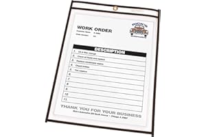 C-Line Stitched Shop Ticket Holders, Both Sides Clear, 8.5 x 11 Inches, 25 per Box (46911)
