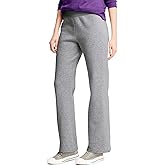 Hanes Women's Open Leg Sweatpants, EcoSmart Fleece Sweats, Regular & Petite, Light Steel, X-Large