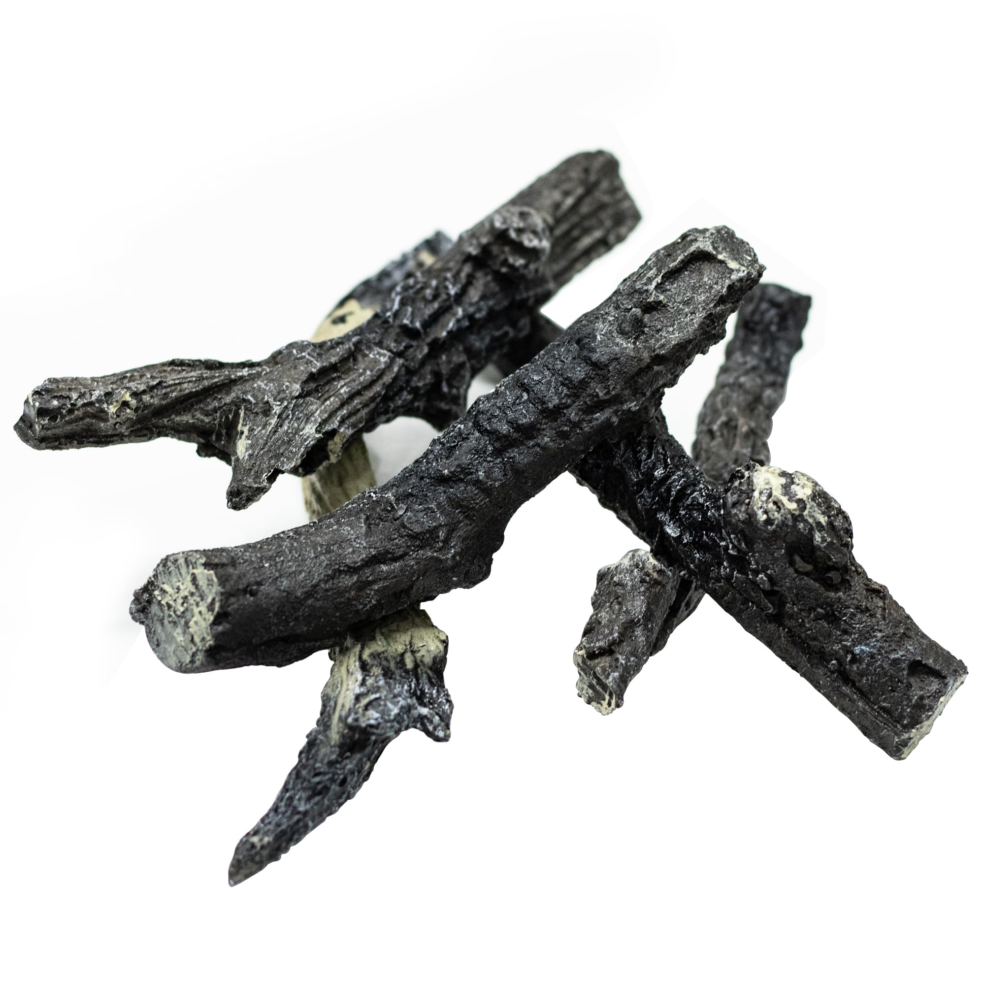 Photo 1 of Electric Fireplace Logs, Realistic Synthetic Resin Log Decoration for Indoor Electric Fireplaces Flame w/ 5 Brightness, Thermostat, 750W/1500W, Black