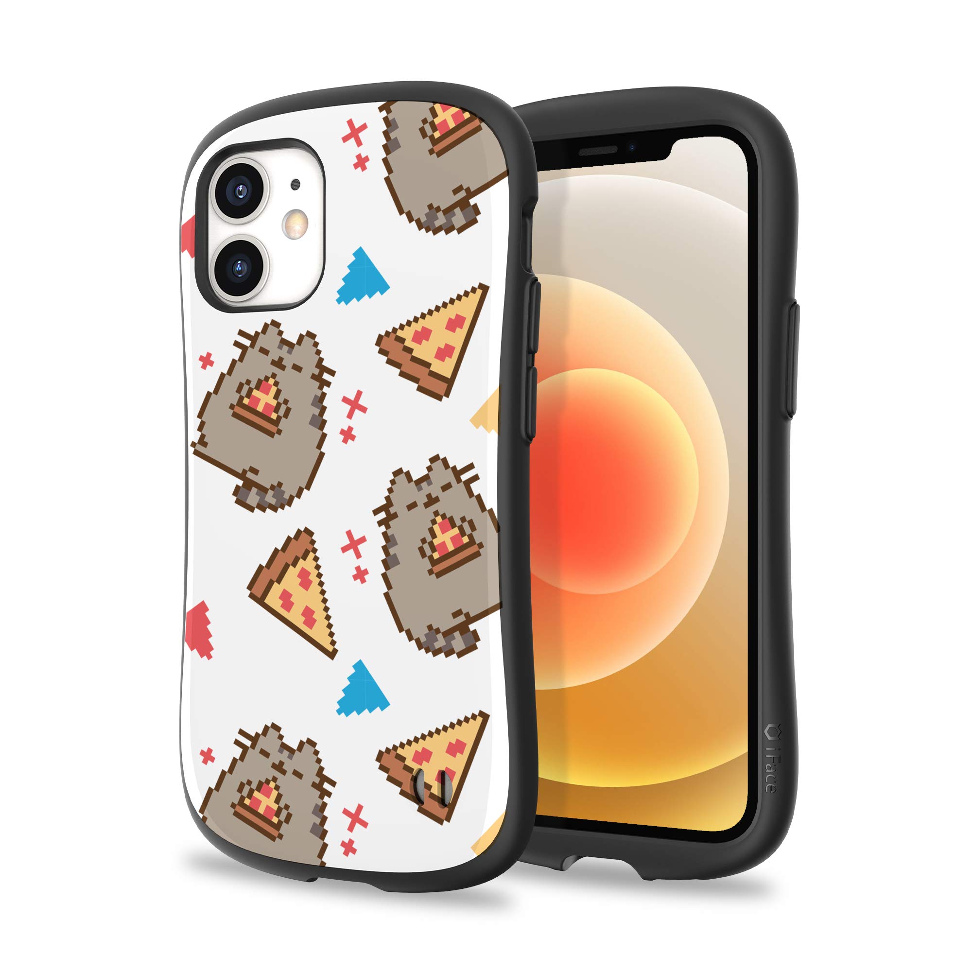 iFace x Pusheen First Class Designed for iPhone 12 mini (5.4") – Cute Shockproof Dual Layer [Hard Shell + Bumper] Phone Case – Pizza (Pixel)