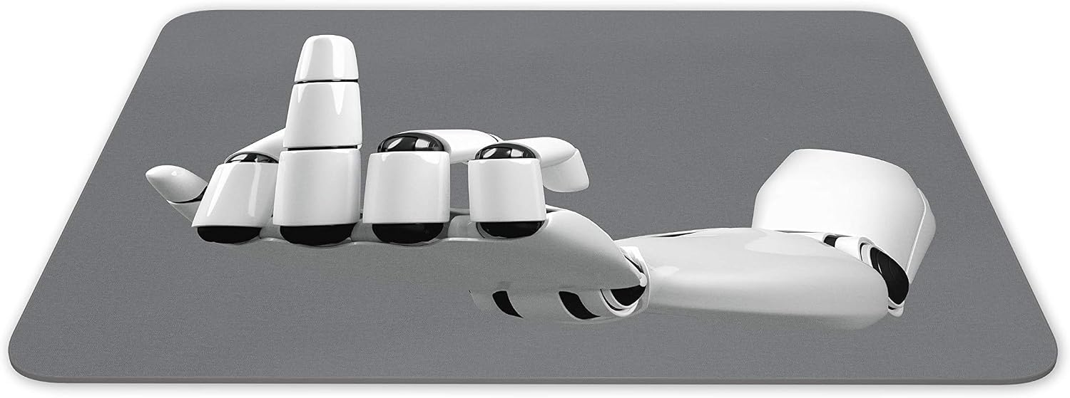Destination Vinyl Ltd Middle Finger Robot Mouse Mat Pad - Rude Funny Joke Office Computer #12322, Multicolor, 23.5cm x 19.6cm x 5mm - Image 3