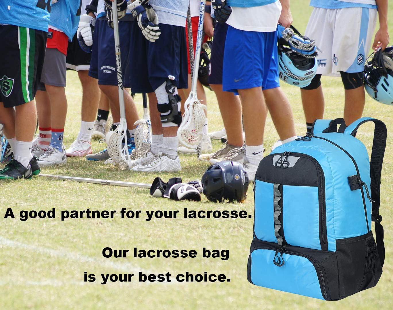 SOWLAND Lacrosse Backpack Hockey Bags - Field Hockey Equipment with Two Stick Holders for Outdoor Sports Blue : Sports & Outdoors