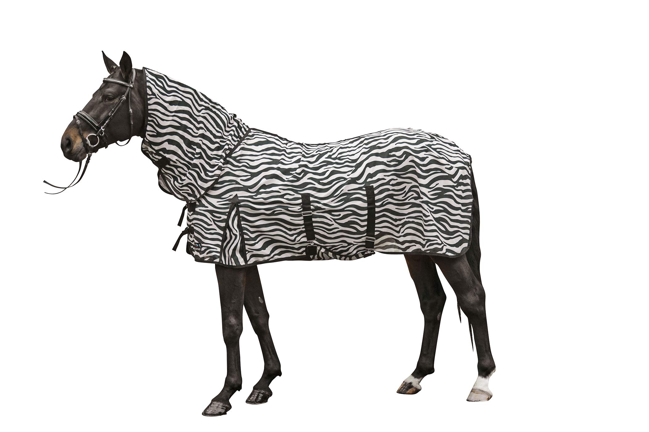 HKM Fly rug -Zebra- with neck EU165/UK7'3/US 87 White/Black