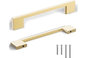 Southern Hills 5 Pack Gold Cabinet Pulls -128mm - Brushed Gold Drawer Pulls, Gold Handles for Drawers, Brushed Brass Drawer Pulls, Gold Cabinet Handles, Brass Cabinet Pull Gold Kitchen Hardware