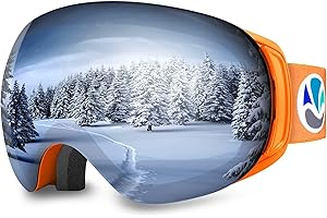 VANRORA Ski Goggles, Snowboard Goggles - Frameless Interchangeable Lens, Anti Fog and 100% UV Protection, for Men & Women