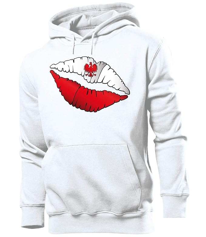 Polen Wunschzahl Polska Poland Fanartikel Fussball Langarm Ringer Shirt Longsleeve Hoodie Pulli Sweatshirt Kapuzen Pullover M