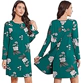 Deyeek Hospital Gowns for Women Open Back Tear Away Post Surgery Dress Long Sleeve with Shoulder Snaps Adaptive Nightgowns