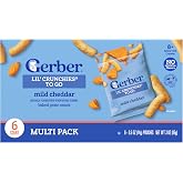 Gerber Crunchies To Go Mild Cheddar Snack, 0.5 Oz, 6 Pack | Baby snack; mild cheddar crunchies; 6 x 0.5 oz pouches