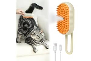 Nepfaivy Pet Steam Brush for Cat - Cat Steam Brushes for Indoor Cats Shedding, Rechargeable Steaming Brush for Dogs, Dog Mist Water Steamer, Pet Spray Hair Removal Comb for Massage Grooming