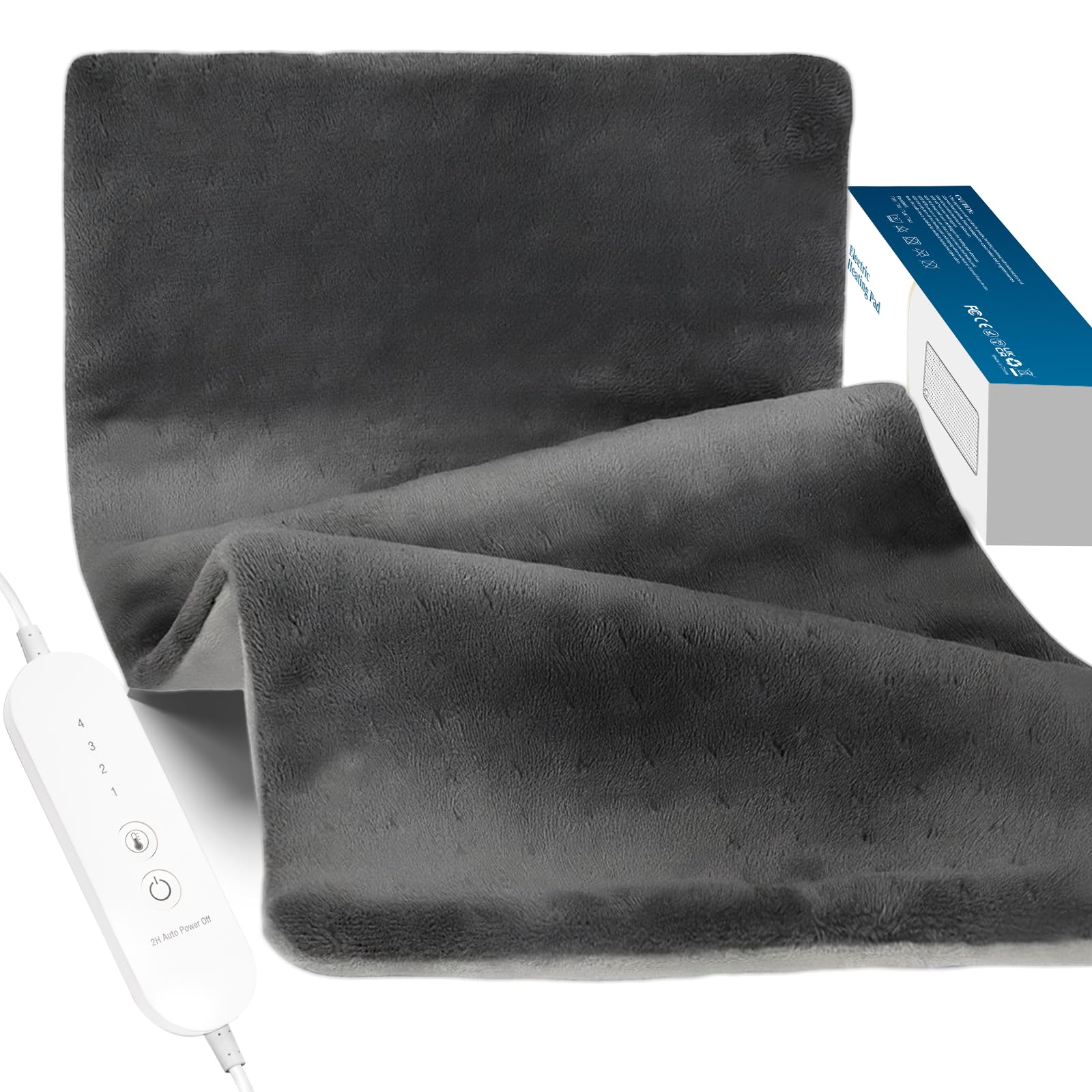 Photo 1 of Electric Heating Pad for Back Pain Relief & Period Cramps, Detachable for Washing, 4 Heating Levels, Auto-Off & Moist Heat,12x24 Heat Pad for Neck & Shoulder