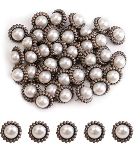 Garneck 20 Stück Vintage Brads - Gezackte Perlen Für Scrapbooking & Basteln