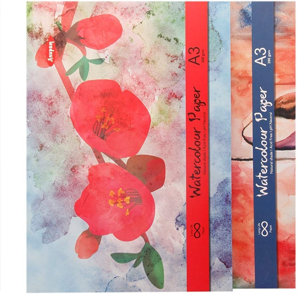 anupam Water Colour Pad A3 20 SHEETS Sketch Pads, Off-White, (Model: water Colour paper)